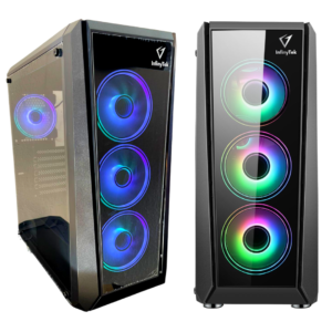 CASE - CHASIS DE PC GAMER INFINYTEK PRO H-10 BLACK 4 VENTILADORES ARGB CON CONTROLADORA