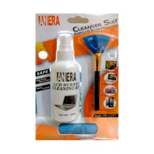 LIMPIADOR DE PANTALLA DE LAPTOP SPRAY BROCHA / TOALLA LC01